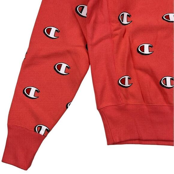 New Champion Men US XS Red Sweatshirt Casual Long Sleeve Crew Neck Pullover  - Picture 3 of 10